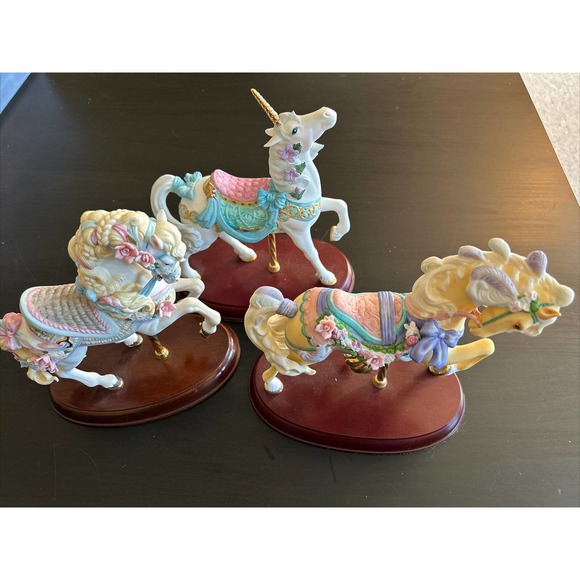 Lenox Carousel Collection Set of 3 Horse Porcelain Figurines Collectible Vintage - Picture 15 of 16